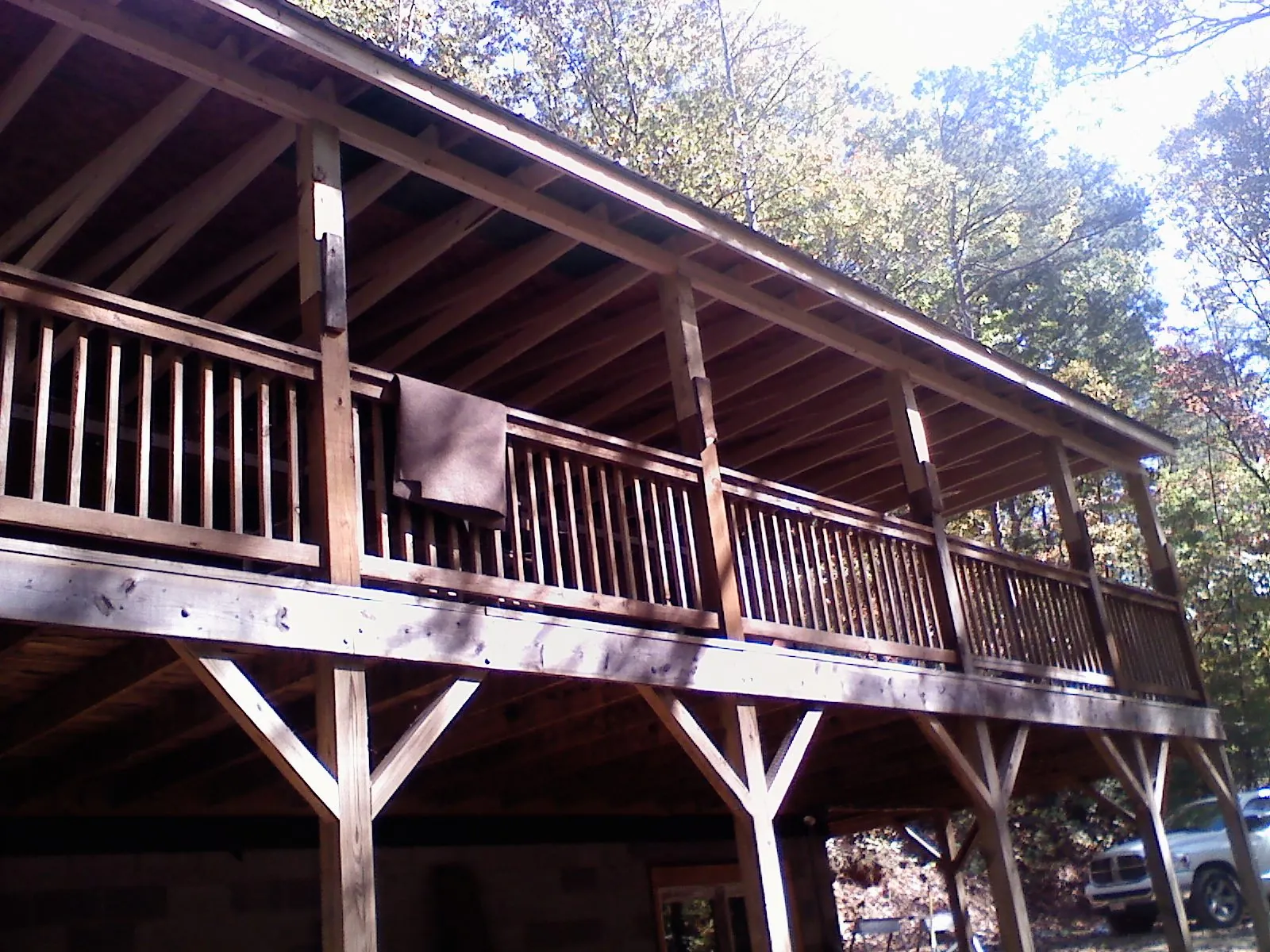 Timber framing under a new elevated porch and deck — Roof Leak Repair in Trafalgar by Roofing Brothers